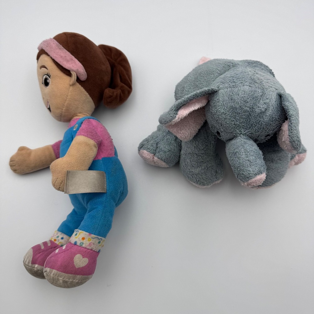 MS Rachel Cuddle Comfort Doll & Gray Pink Plush Elephant Set